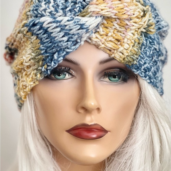 Hand Knits 2 Love Headband Headwrap Bandana Turban Earwarmer Braids Cables Hip - Picture 6 of 11